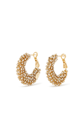 Izzia Crystal Hoops, Gold-Plated Brass & Strass Crystals